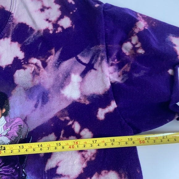 Prince Purple Rain purple cropped bleach graphic T-shirt raw edges short sleeve - Picture 12 of 16